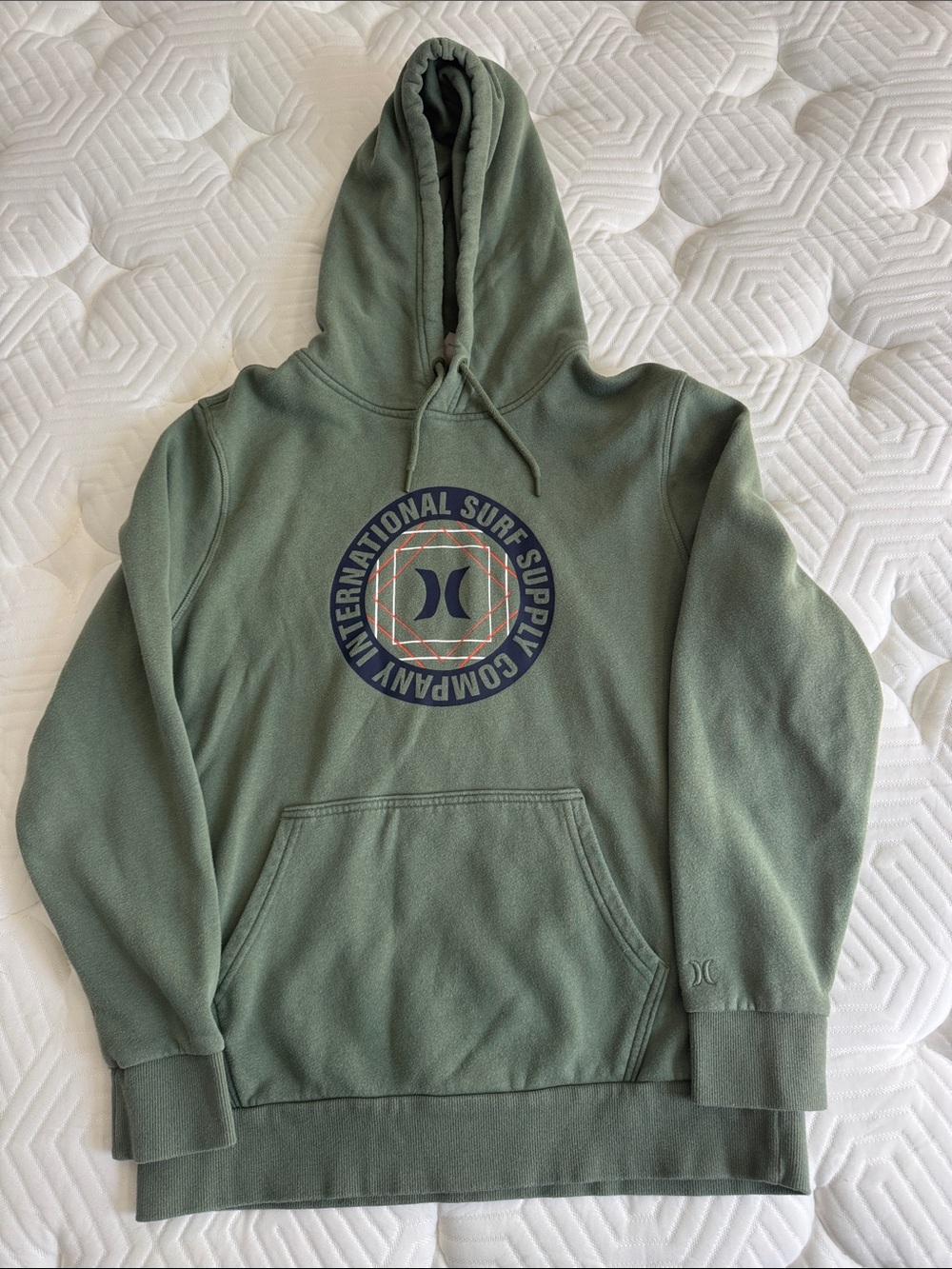 Hurley Men's Olive Green Logo Pullover Hoodie